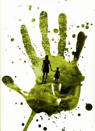 Mixed technique, digita and analogic.の写真素材