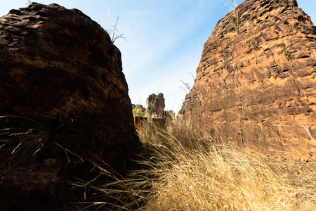 The peaks of Sindou are a rock formation near the town of Sindou, Burkina Faso. Part of the site is accessible to tourists.の写真素材