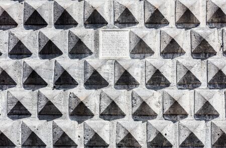 The famous ashlar of chiesa del Gesù Nuovo in Historical center of Naplesの写真素材