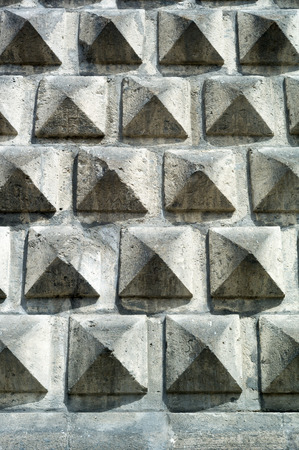 The famous ashlar of chiesa del Gesù Nuovo in Historical center of Naplesの写真素材
