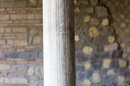 APRIL 3, 2016, Torre Annunziata (Naples), Italy Ancient columns in the Poppea's Villa in Oplontiの写真素材