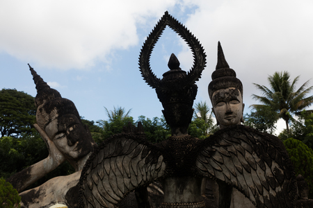 November 23 2016 Vientiane, Laos   Religious statues at Wat Xieng Khuan Buddha park.の写真素材