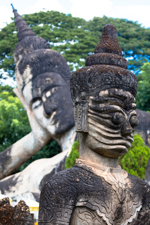 November 23 2016 Vientiane, Laos   Religious statues at Wat Xieng Khuan Buddha park.のeditorial素材