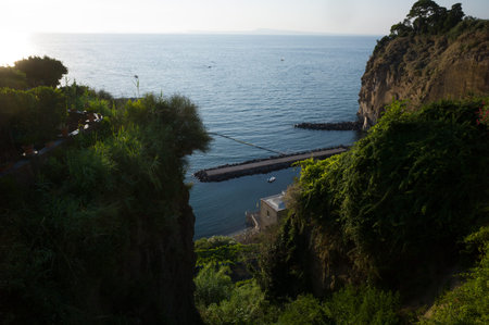 View of Sorrento beach, a city near Napoliのeditorial素材
