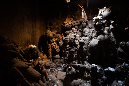 Fetish used to protect Lobi village, Burkina fasoの写真素材