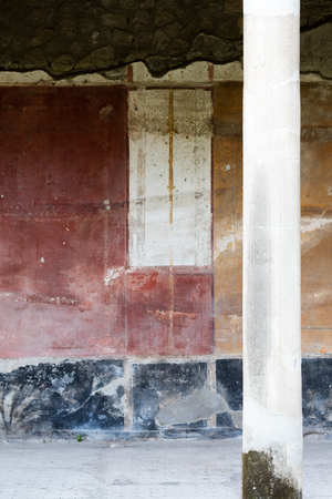 APRIL 3, 2016. Torre Annunziata (Naples), Italy Ancient roman fresco represented a scene of Roman mitology in the Poppea's Villaのeditorial素材