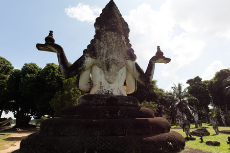 November 23 2016 Vientiane, Laos   Religious statues at Wat Xieng Khuan Buddha park.のeditorial素材