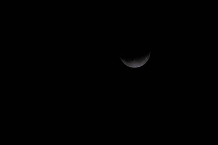 July 16, 2019, Partial moon eclipseの写真素材