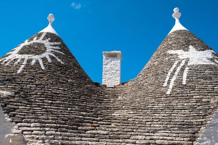 View of Trulli houses in Alberobello, Italyの写真素材