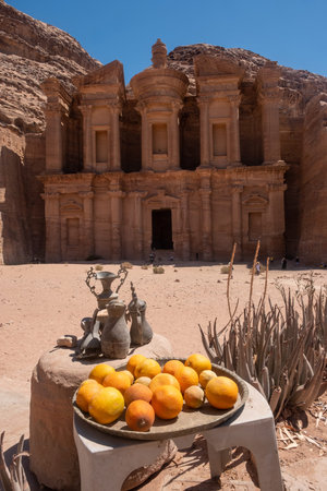 The Monastery, Petra's largest monument, in Jordan.の写真素材