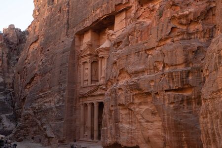 View from Siq on entrance of City of Petra, Jordanのeditorial素材