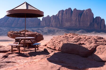 Panorama of   Wadi Rum desert, Jordanの写真素材
