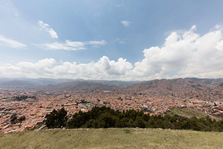 View of Cuzco from Fortress of Saqsaywaman, Peru