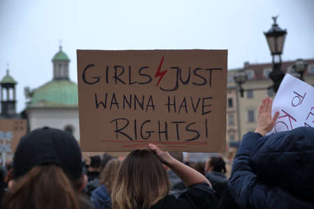 Anti-government protest after decision of near-ban abortion in Poalnd, Krakow 25 October 2020のeditorial素材