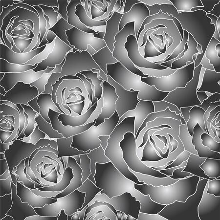 Seamless vector pattern of the stylised rosesのイラスト素材