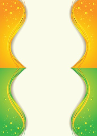 Abstract orange and green background with dropsのイラスト素材