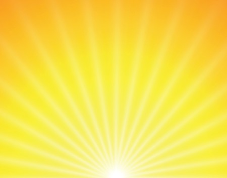sun on yellow background with orange raysのイラスト素材