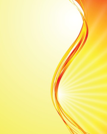 sun on yellow background with orange raysのイラスト素材
