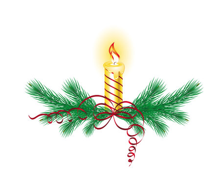 vector christmas background with bells and treeのイラスト素材