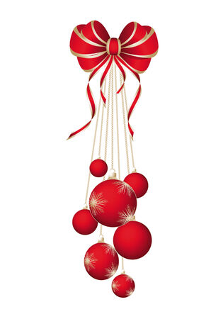Christmas Red a Baubles Isolated Over White のイラスト素材