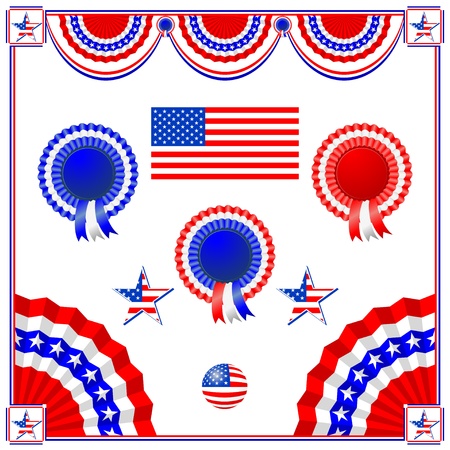National American symbolics - flag and awardsのイラスト素材