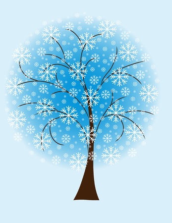 Winter tree from snowflakes by the Christmas holiday.のイラスト素材