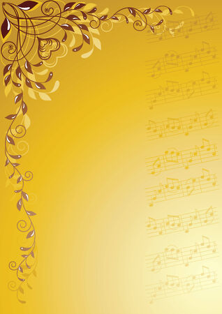 musical notes and decorative pattern 
のイラスト素材