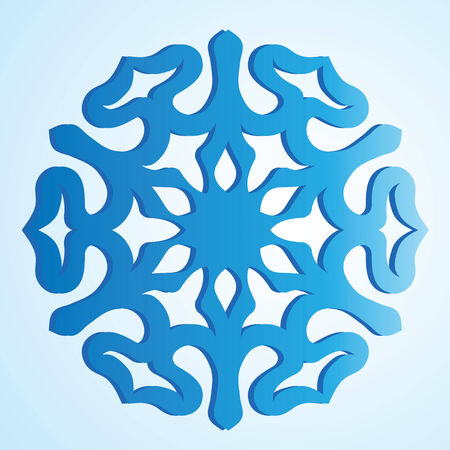 The blue isolated snowflake on a blue  backgroundのイラスト素材