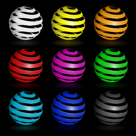 Colorful glossy spheres isolated. Vector illustration for your design..のイラスト素材