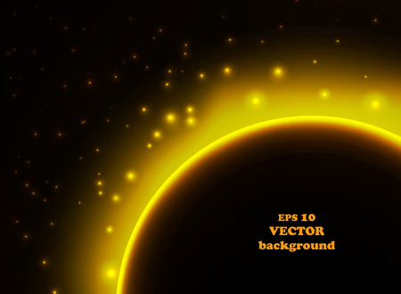 Space planet in the rays of light. Vector background.のイラスト素材
