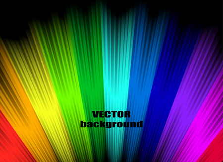 Abstract rainbow colours on a black backgroundのイラスト素材