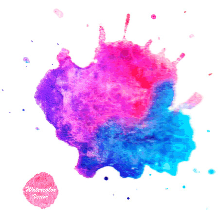 Watercolor vector background. Hand drawing with colored spots and blotches.のイラスト素材