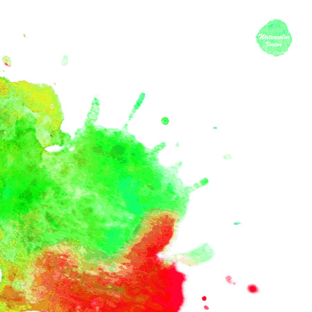 Watercolor vector background. Hand drawing with colored spots and blotches.のイラスト素材