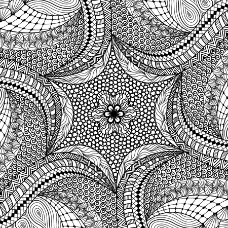 Artistically ethnic pattern. doodle, tribal design elementのイラスト素材