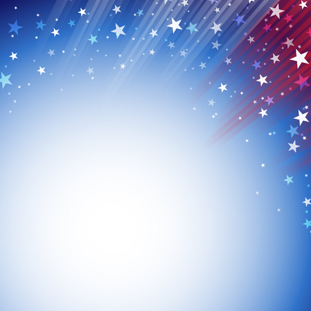 Shiny American national flag waving for Fourth of July, Independence Day celebrations.のイラスト素材