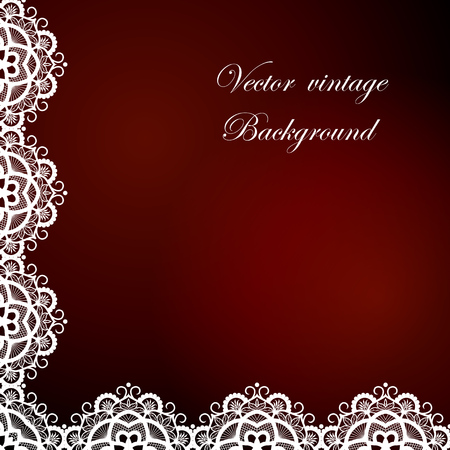 Abstract square lace frame with paper swirls, vector ornamental backgroundのイラスト素材