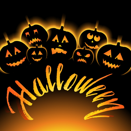 easy to edit vector illustration of Halloween Background with Pumpkinのイラスト素材