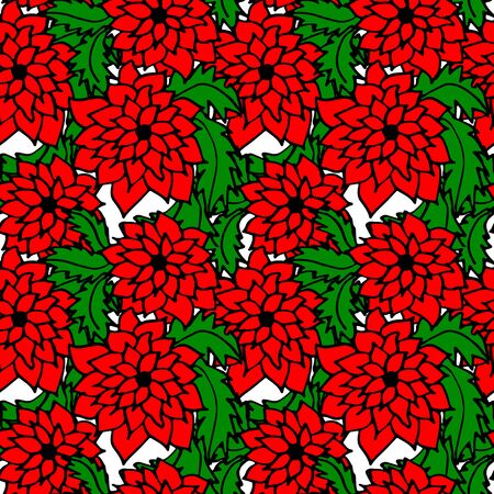 Seamless pattern composed of leaves and flowers.の写真素材