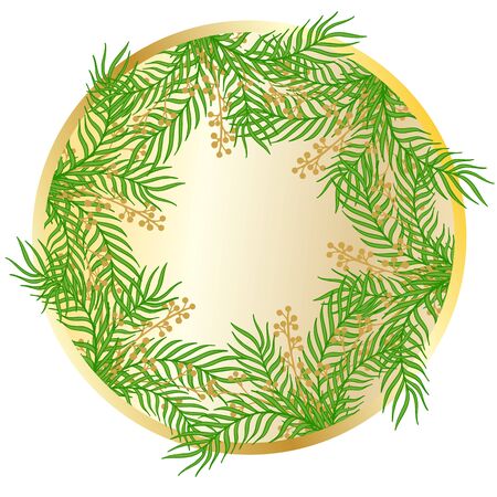 Spring frame made up of leavesのイラスト素材