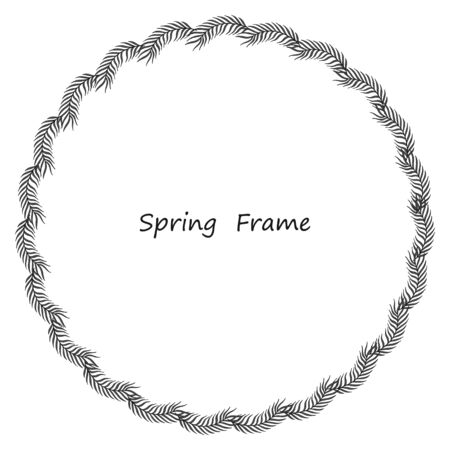 Spring frame made up of leavesのイラスト素材