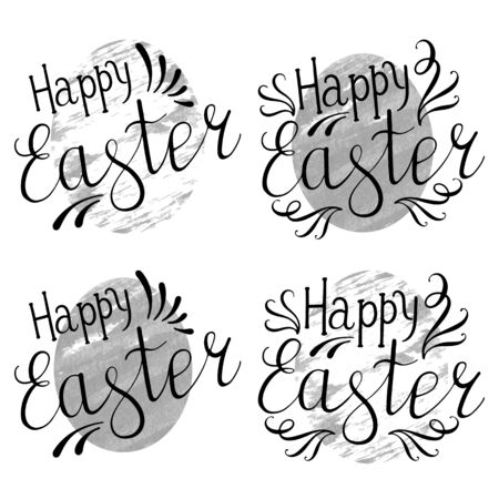Happy Easter Lettering Egg. Vector illustrationのイラスト素材