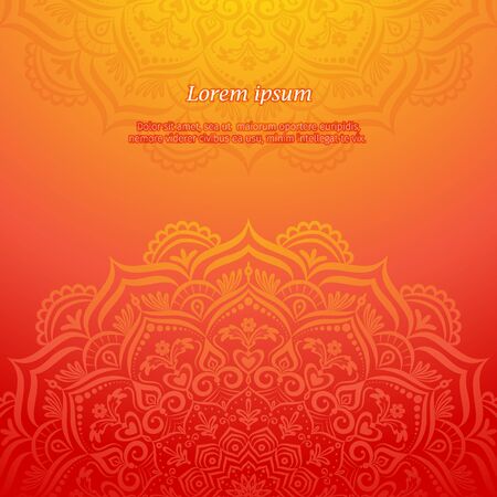 Hand-drawn lace frame, mandala.のイラスト素材