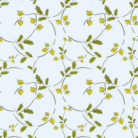 Seamless pattern with leaf, abstract leaf texture, endless background.のイラスト素材