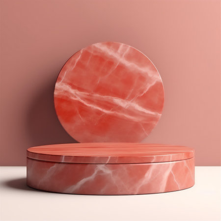 3D background products a geometric platform made of natural marble stone. Stand for demonstrating cosmetic products. Stage exposure of any product. mockupの素材