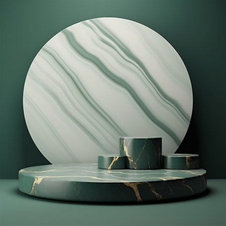 3D background products a geometric platform made of natural marble stone. Stand for demonstrating cosmetic products. Stage exposure of any product. mockupの素材