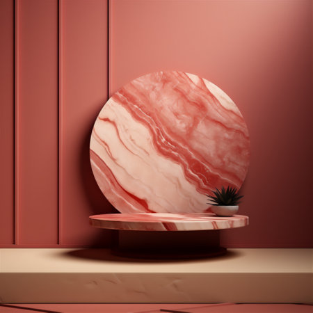 3D background products a geometric platform made of natural marble stone. Stand for demonstrating cosmetic products. Stage exposure of any product. mockupの素材