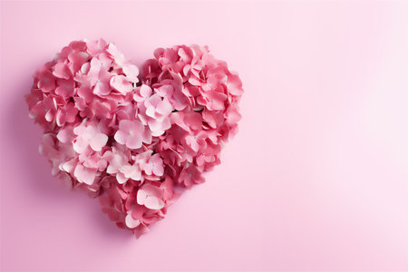 delicate pink background with air clouds and many hearts. To congratulate your loved ones on Valentine's Day, wedding day and birthday.の素材