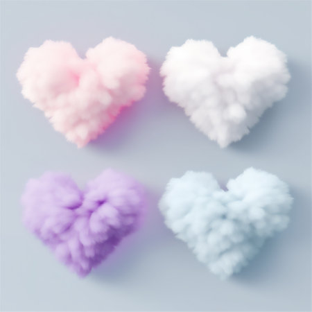 3D rendering illustration of a Valentine's Day heart made of fluffy fur isolated on a pink background. Heart shape red fluffy soft pillow or cushion for Valentine's day loveの素材