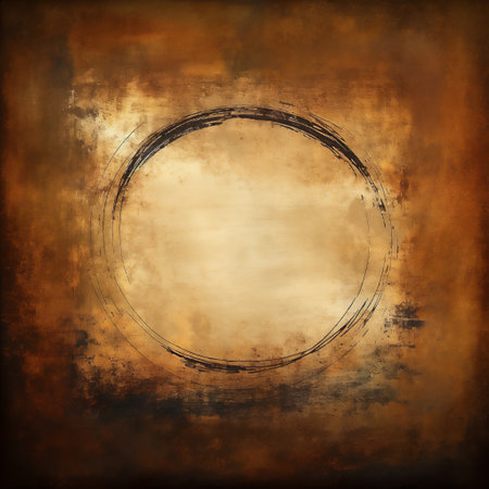 Gold luxury circles on a dark background for card projects. Beautiful texture.の素材