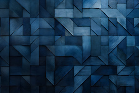 Blue triangular abstract background, Grunge surface, 3d Rendering. polygon abstract polygonal geometric triangle backgroundの素材